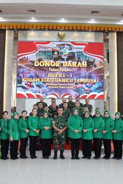 Kodam XIX Tuanku Tambusai HUT Ke-1,Gelar Donor Darah, Target 200 Kantong 